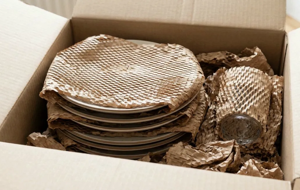 Items beautifully wrapped in honeycomb paper